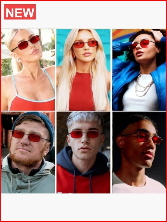 90s Y2K Retro Narrow Square Sunglasses Women Men main image 4